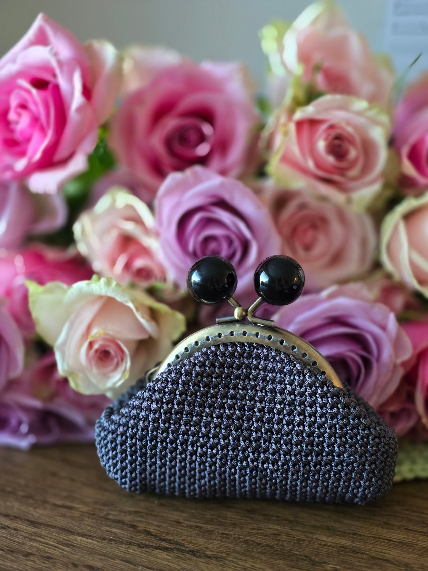 Handmade Crochet Coin Purse | Classic Kiss Lock Pouch