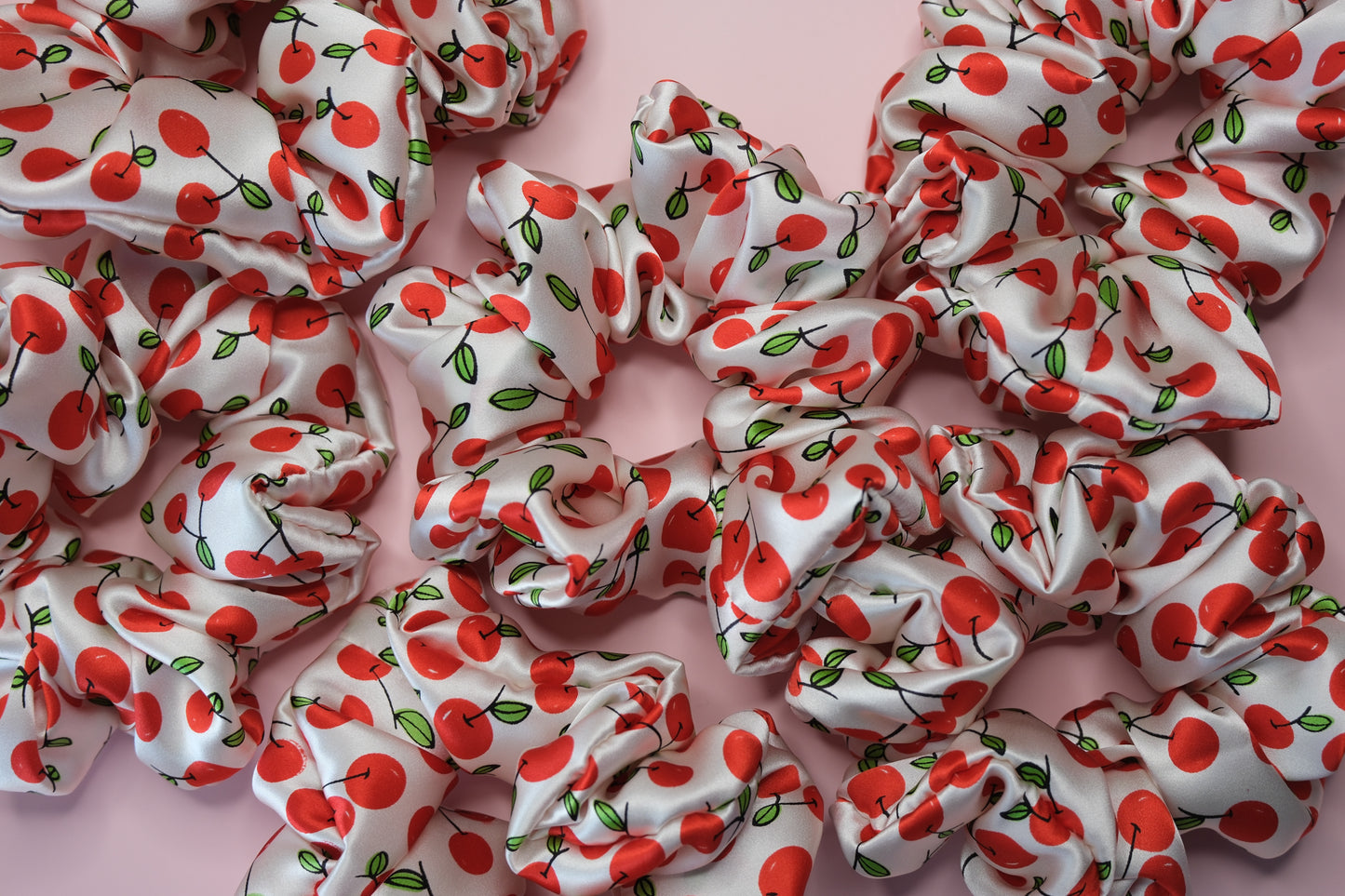 Silk Scrunchie – Handmade Cherry Hair Tie