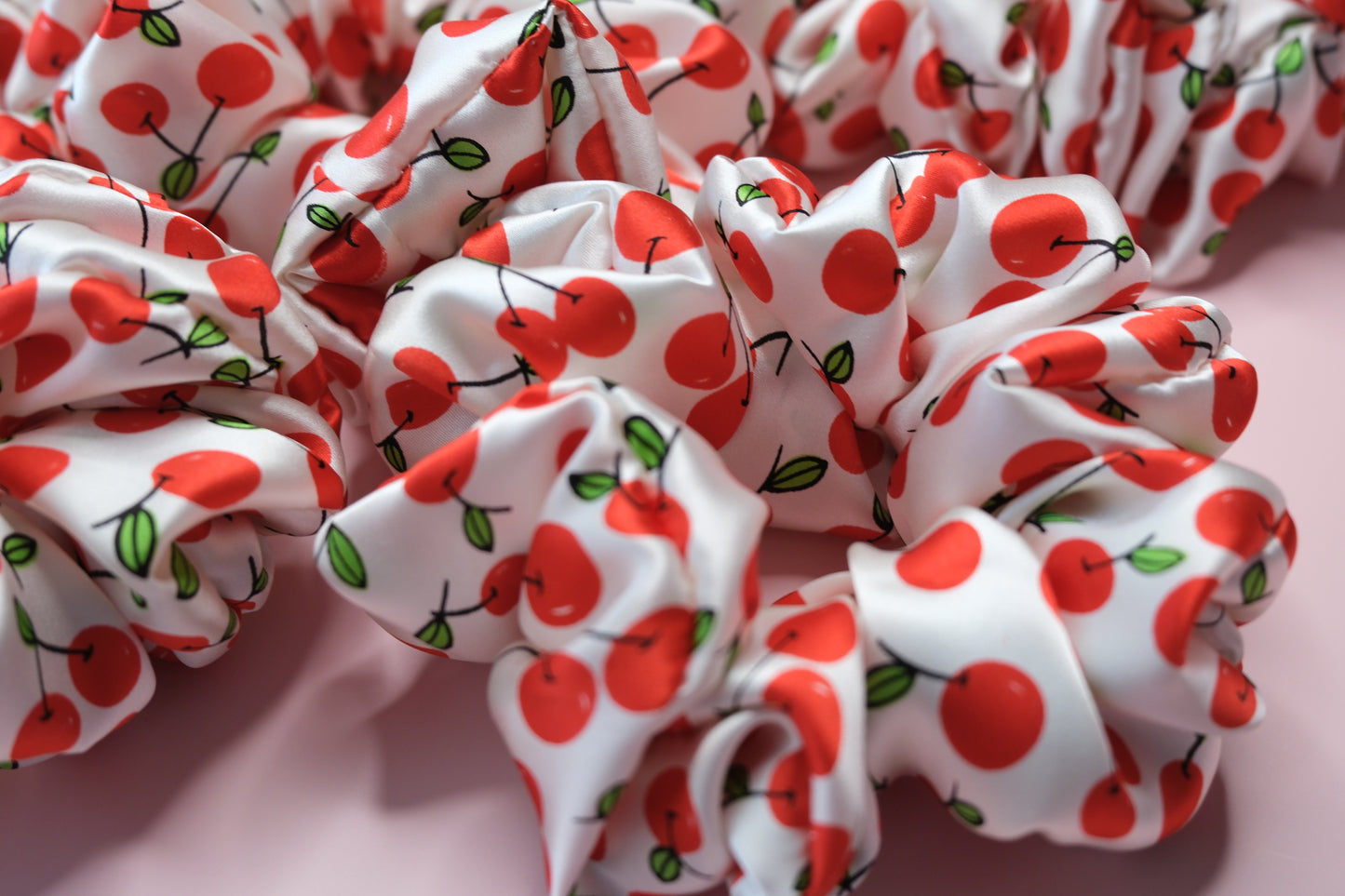 Silk Scrunchie – Handmade Cherry Hair Tie