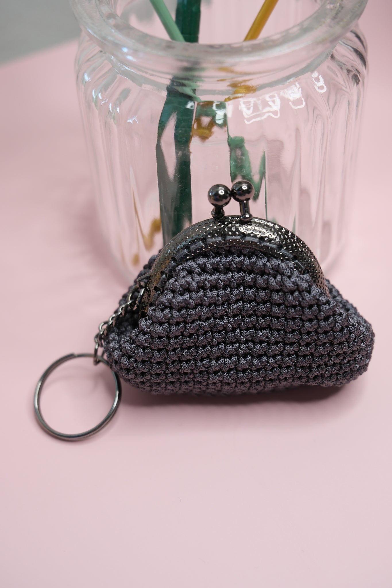 Luxury Crochet Coin Purse Keychain – Handmade Mini Clutch