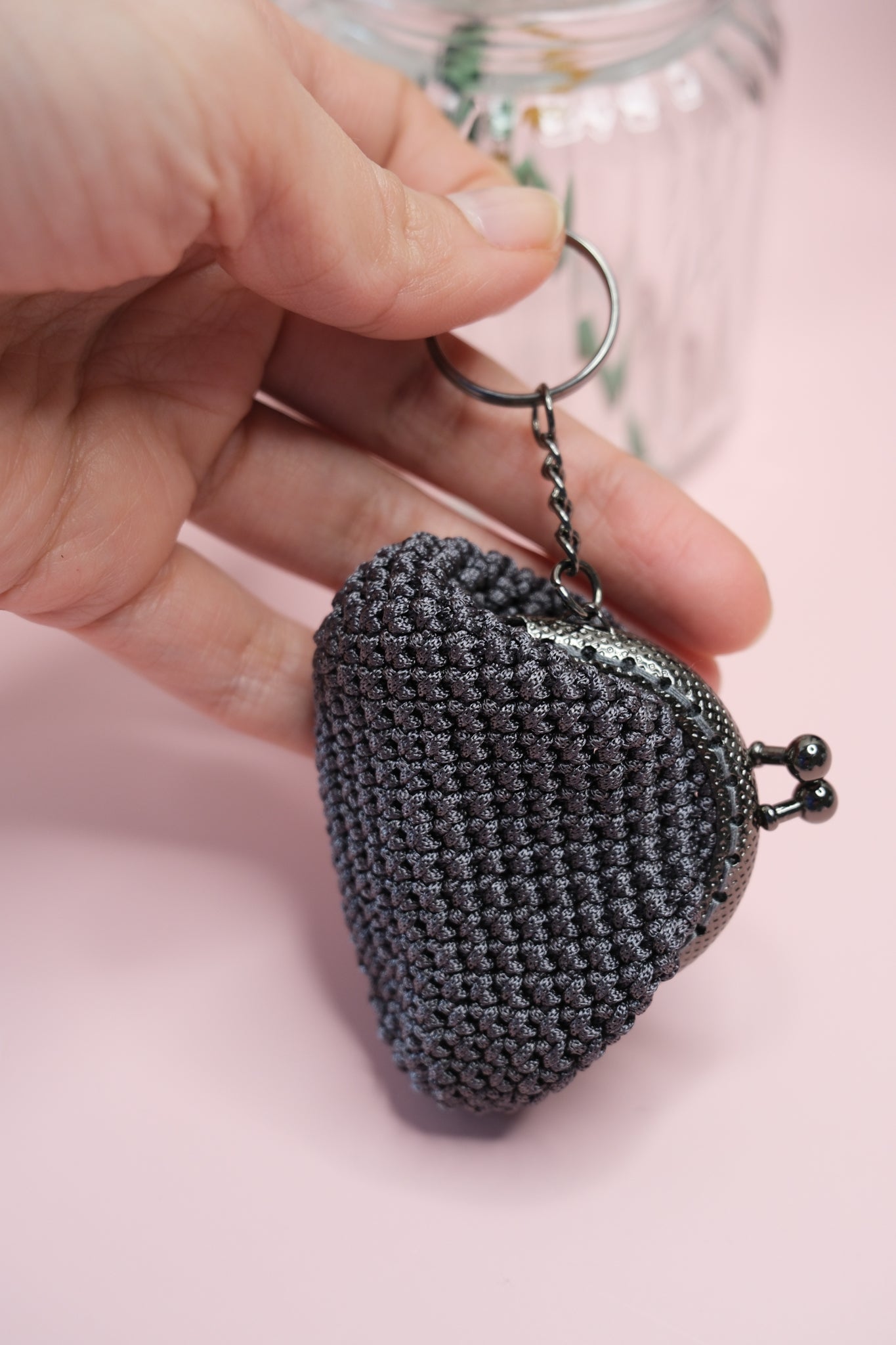 Luxury Crochet Coin Purse Keychain – Handmade Mini Clutch