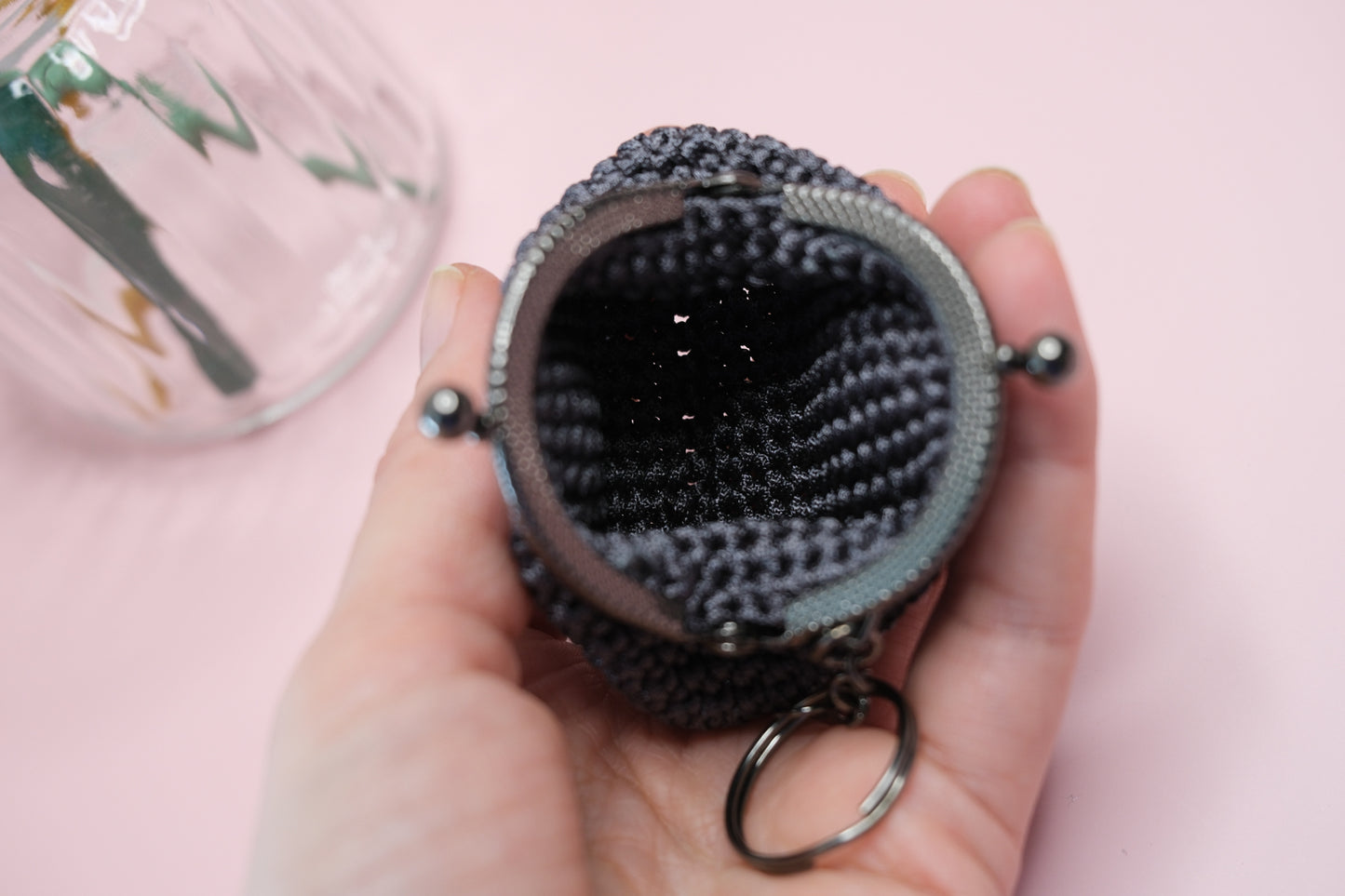 Luxury Crochet Coin Purse Keychain – Handmade Mini Clutch
