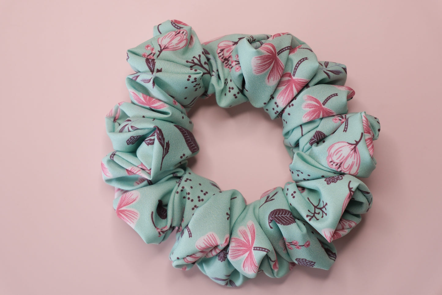 Handmade Floral Scrunchie – Soft Hair Tie (2 Colors)