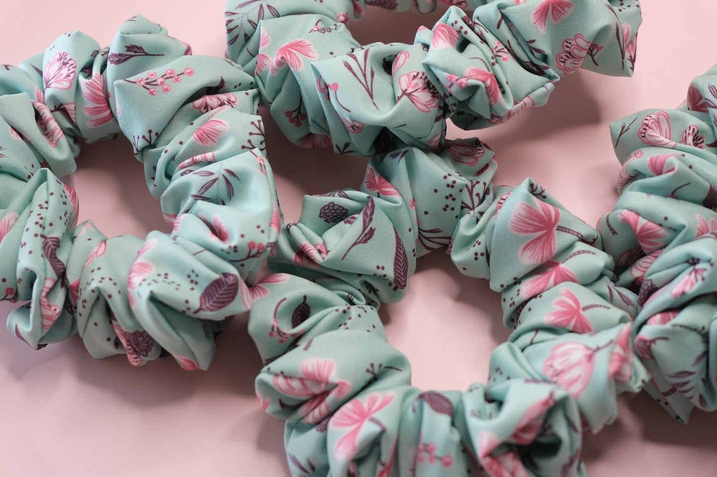 Handmade Floral Scrunchie – Soft Hair Tie (2 Colors)