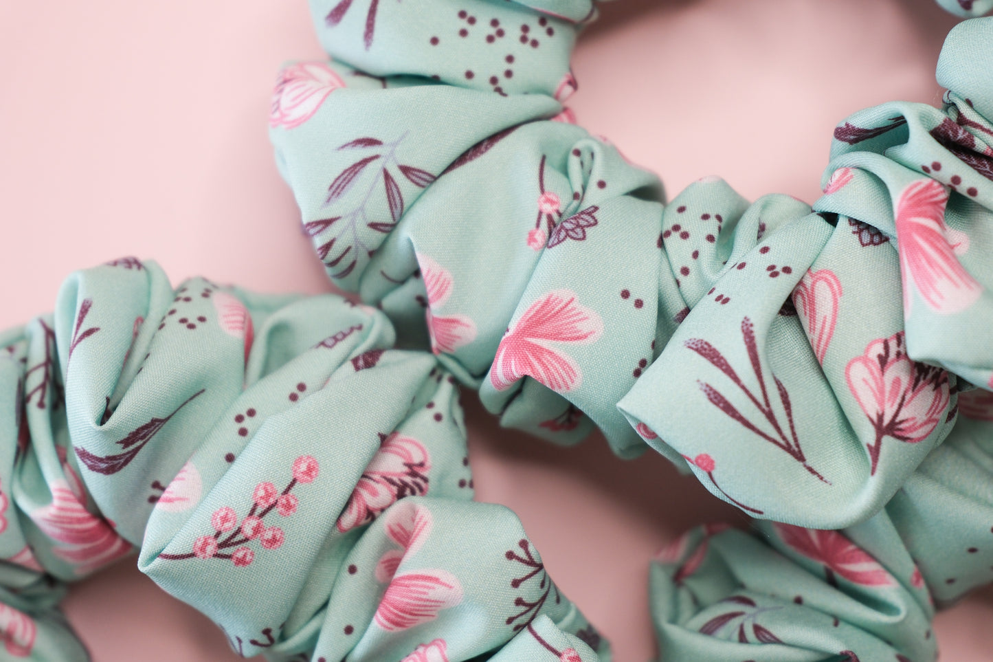 Handmade Floral Scrunchie – Soft Hair Tie (2 Colors)