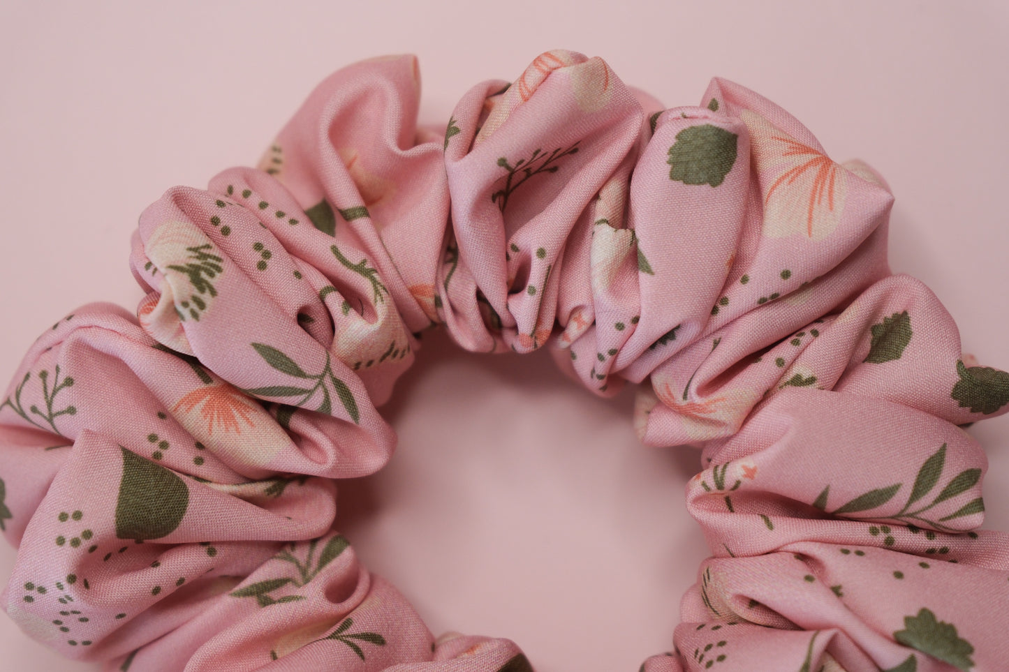 Handmade Floral Scrunchie – Soft Hair Tie (2 Colors)