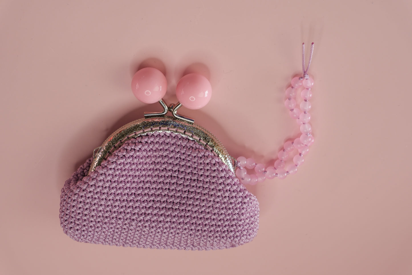 Luxury Crochet Clutch Purse – Handmade Kiss Lock Bag with Beaded Handle