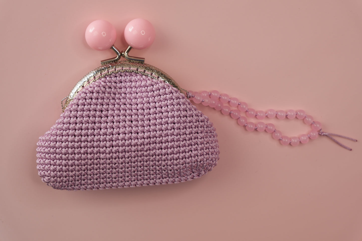 Luxury Crochet Clutch Purse – Handmade Kiss Lock Bag with Beaded Handle