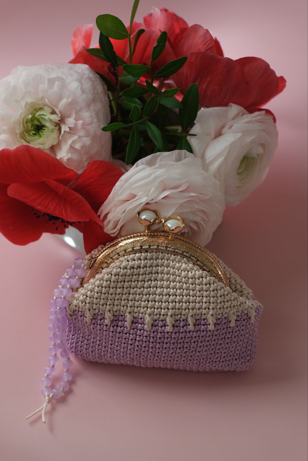 Handmade Crochet Coin Purse with Metal Frame