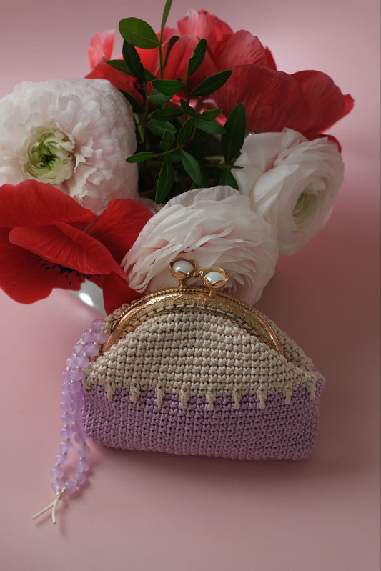 Handmade Crochet Coin Purse with Metal Frame