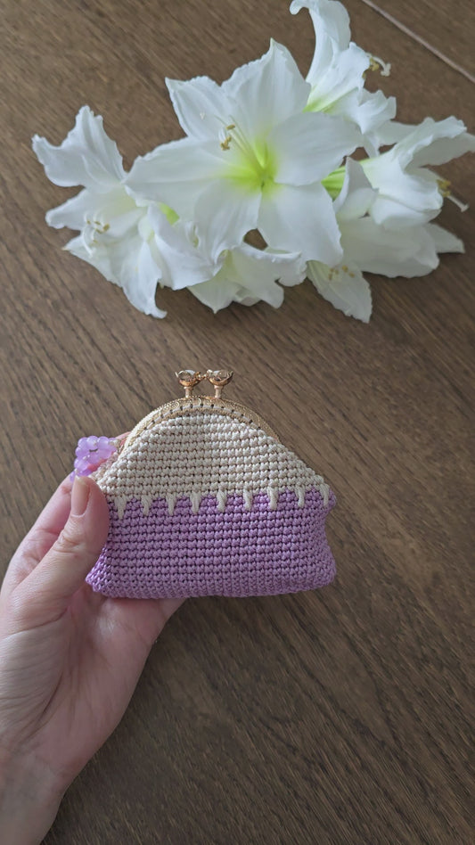 Handmade Crochet Coin Purse with Metal Frame